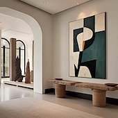 preiswerte Abstrakte Gemälde-Beiges Wabi-Sabi-Ölgemälde, handgefertigte Wandkunst, schwarzes beiges abstraktes Gemälde, großes schwarzes, minimalistisches Ölgemälde, Wandkunst, beige strukturiertes Leinwandgemälde, neutrale