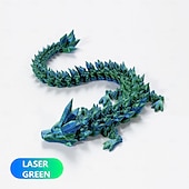 voordelige Beelden-3D-geprinte kristallen draak edelsteen draak 3D gelede draak speelgoed draaibaar en draak Chinees flexibel realistisch ornament