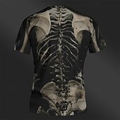 Men's Graphic Skeleton T Shirt Tee Top Short Sleeve T shirt 3D Print Crew Neck Shirt Daily Designer Retro Vintage Sports Outdoor Holiday Going out Black Brown Khaki Spring & Summer Clothing Apparel S 10