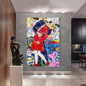 cheap People Paintings-Banksy Style Astronaut oil painting Pop Art Graffiti art Oil Painting 100% HandMade street art Oil Painting Astronaut pop art Oil Painting