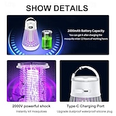 お買い得  電気蚊忌避剤-2in1マルチ機能の虫殺しライト - ポータブルホーム蚊トラップとキャンピングランタン