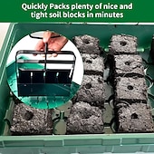abordables outils à main de jardin-Bloqueur de sol amélioré, fabricant de blocs de sol avec poignée confortable, outil de blocage de sol à 4 cellules en ABS pour démarrer la germination des graines.