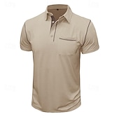 preiswerte Klassisches Poloshirt für Herren-Herren Poloshirt aus Baumwolle Golfhemd Arbeit Casual Kargen Kurzarm Basic Modern Farbblock Patchwork Taste Frühling Sommer Regular Fit Wein Dunkelgrau Schwarz Weiß Königliches Blau Grün Poloshirt