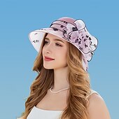 preiswerte Partyhut-Hüte Organza Tee-Party Kentucky Derby Elegant Mit Blumig Kopfschmuck Kopfbedeckung