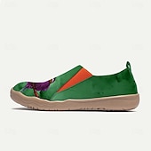 cheap Women&#039;s Sneakers-Women&#039;s Sneakers Flats Slip-Ons Print Shoes Slip-on Sneakers Daily Travel Bird Painting Flat Heel Vacation Casual Comfort Canvas Loafer Light Red Blue Green