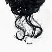 abordables Chignons-chignons cheveux chignon cheveux synthétiques pièce de cheveux extension de cheveux ondulés boucle rebondissante fête quotidien usage quotidien noir naturel # 1b