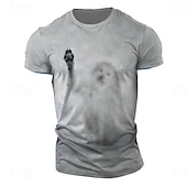 cheap 3D T shirts-Men&#039;s Graphic Reflection T shirt Short Sleeve T shirt 3D Print Crew Neck Shirt Retro Vintage Casual Street Style Sports Outdoor Holiday Going out Light Grey Dark Gray Spring &amp; Summer Clothing Apparel