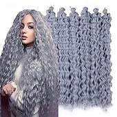 levne Clip in Extensions-latinskoamerické háčkované vlasy 14 palců 18 palců 22 palců 6ks / balení havajská kudrna hluboké vlnění háčkované vlasy ocean wave syntetické vlasy cop háčkování prodlužování vlasů