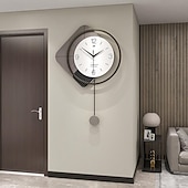 baratos Decoração de Parede-Design moderno relógio de parede grande balanço sala de estar relógios 3d simples pendurado horologe decoração de casa relógio de parede 49*73cm 55*80cm 40*60cm