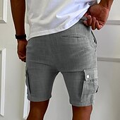 abordables Classique-Homme Short Cargo Short Cordon Taille elastique Multi poche Plein Vestimentaire Court Extérieur du quotidien Sortie Mode Classique Noir Jaune
