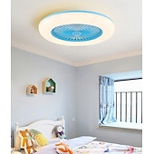 cheap Ceiling Lights-Ceiling Fans with Lights, 55cm Modern Low Profile Ceiling Fan, 72W Flush Mount, 3 Colors, 3 Speeds, Dimmable Ceiling Fan with Light 110-240V