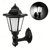 abordables Aplique de pared para exterior-1 lámpara solar de pared para exteriores, luz solar hexagonal, IP65 impermeable, luz solar para valla, lámpara de pared LED retro de encendido/apagado automático, decoración de luz resistente al