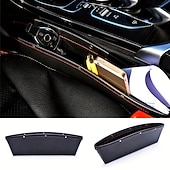 baratos Organizadores para automóveis-Organizador de espaço para assento de carro, caixa de armazenamento de couro pu à prova d'água para carro, bolso lateral de couro de ajuste universal para carteira móvel, moedas e acessórios de