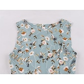 baratos Vestidos-Retro Vintage Anos 50 Vestido Coquetel Vestidos Festa a Fantasia Um vestido de linha Floral Fantasia Mulheres Baile de Máscaras Festa / Eventos Festa de Solteira Adulto Vestido Vestidos de baile