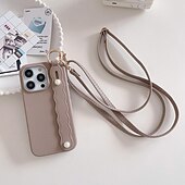 cheap iPhone Cases-Phone Case For iPhone 16 iPhone 15 Pro Max Plus iPhone 14 13 12 11 Pro Max Plus Mini SE for Women Girl with Stand Holder with Lanyard with Wrist Strap Retro TPU PU Leather