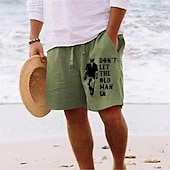 baratos Feriado-Homens Trevo de Quatro Folhas Calção Shorts de verão Shorts de praia Cintura Média Havaiana Casual Feriado Dia de São Patrício Com Cordão Cintura elástica Imprimir Designer Roupa