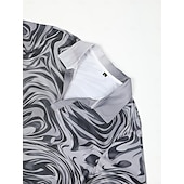 billiga Mäns mönstrade pikétröja-Herr Grafisk Pikétröjor Golftröja Kortärmad Polotröjor V-hals Ledigt Semesterkläder Rave Wear Festkläder 3D-utskrift Gul Rubinrött Blå