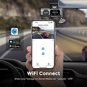abordables DVR de coche-1080p Nuevo diseño / Full HD / con cámara trasera DVR del coche 170 Grados Gran angular IPS Dash Cam con WIFI / Visión nocturna / Detección de Movimiento No Registrador de coche