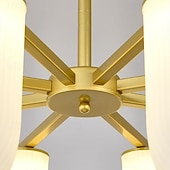 billiga Unika ljuskronor-ljuskronor 4/6/8 huvud 55/70/90cm modernt vardagsrum restaurang rum belysning grenar koppar enkel belysning all koppar glas ljuskrona 110-240v