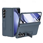 Недорогие Чехлы для Samsung-телефон Кейс для Назначение SSamsung Galaxy Z-сгиб 6 Z Fold 5 Z Fold 4 Z Fold 3 Кейс на заднюю панель со стендом и протектор экрана Полная защита тела броня ПК