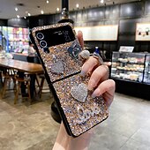 Χαμηλού Κόστους Samsung Θήκη-τηλέφωνο tok Για Samsung Galaxy Z Flip 7 Z Flip 6 Z Flip 5 Z Flip 4 Z Flip 3 Πίσω Κάλυμμα Bling Glitter Shiny Ανθεκτική σε πτώσεις TPU Στρας Μεταλλικό