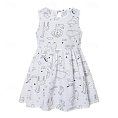 ieftine Rochii Casual-Copii Fete Rochie Grafic Fără manșon Oficial În aer liber Petrecere Modă Drăguţ Nailon Vară Primăvară 4 ani + 8011A-75 floare bogată roz 8011A-73 decal roșu 8011A-74 autocolant albastru