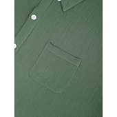 voordelige Vakantie-Voor heren Overhemd Linnen overhemd Zomer overhemd Strand hemd Overhemden zonder broek Effen Kleur Buiten Vakantie Zwart Bruin Groen Khaki Lange mouw Strijkijzer Lente &amp; Herfst Kleding Button-omlaag