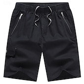 baratos Clássico-Homens Bermuda Cargo Calção Shorts de trabalho Com Cordão Cintura elástica Bolso multi Tecido Vestível Curto Ao ar livre Diário Para Noite Moda Clássico Preto Amarelo