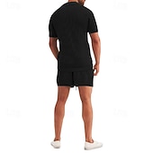 abordables camisa con botones para hombre-Hombre Camisa Conjunto de camisa Camisa de verano Camisa casual Camisa de playa Abotonar la camisa Negro Blanco Azul Real Gris Ligero Azul claro Manga Corta Plano Diseño Vacaciones Hawaiano Malla Ropa