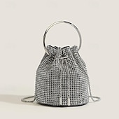 levne Psaníčka a kabelky na večer-Dámské Psaníčko Večerní Bag PU kůže Svatebnívečírek Řetízek Velká kapacita Multi Carry Pevná barva Stříbrná Šampaňská zlatá Černá