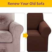 baratos Tampa da poltrona e capa de cadeira sem braço-Multifit elastano jacquard sofá slipcover antiderrapante fácil cuidado pet scratch guard t-almofada, protetor de móveis elegante para casa