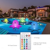 cheap Underwater Lights-Solar Floating Pool Lights Solar Powered Waterproof Inflatable Octopus Light 16 Colors Inflatable Pond Light with Remote Control for Christmas Decoration Garden Wedding Party