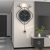 tanie Dekoracje ścienne-Zegar ścienny nordic study salon nowoczesny prosty zegar ścienny wejście do domu dekoracja do tła kreatywny zegar ścienny do restauracji 37*65 42*72 47*81