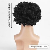 voordelige Feestpruiken-Korte Bruine Oude Mannen Pruik Fluffy Kale Hoofdpruik Synthetische Cosplay Pruiken Halloween Pruiken