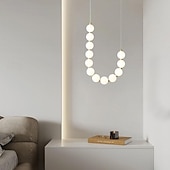 economico Luci a sospensione-lampada a sospensione a led, design a isola, lampada in vetro metallo creativa francese dal design unico, adatta per ville ed edifici duplex e scale, bianco caldo+bianco+luce neutra 110-120v 220-240v