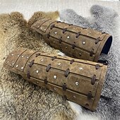 preiswerte Rüstung-Retro Vintage Punk &amp; Gothic Mittelalterlich Rüstung Armband Handgelenkstütze Wikinger Tempelritter Kreuzritter Ranger Schildmaid Bogenschießen Kostüm Herren Vikinger Fantasie Halloween Karneval
