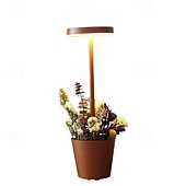 cheap Table Lamps-Cordless Table Lamp  with Flower Basket Design  3-Levels Brightness Stepless Dimming Table Light Rechargeable Battery Powered LED Desk Lamp for Restaurant/Home/Patio