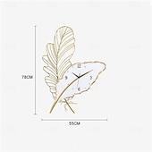 お買い得  金属壁の装飾-羽掛け時計リビングルーム壁掛け時計家庭用テレビ壁装飾時計78 * 55センチメートル