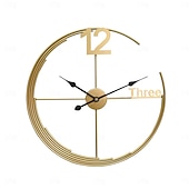 levne Nástěnné ozdoby-severské moderní lehké luxusní nástěnné hodiny módní jednoduché kovové tiché závěsné hodiny domácí obývací pokoj kreativní přívěsek hodinkový dekor 60 cm