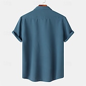 economico camicia da uomo con bottoni-Per uomo Camicia Camicia Estiva Camicia casual Camicia da Spiaggia Camicia con Bottoni Bianco Verde chiaro Blu marino Blu Viola Manica Corta Semplice Bavero Vacanza Camicia hawaiana Tasca