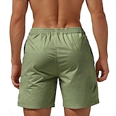 cheap Classic-Coconut Tree Men&#039;s Cotton Linen Shorts Summer Hawaiian Shorts Beach Shorts Print Drawstring Elastic Waist Breathable Soft 10% Linen Shorts Casual Daily Holiday Streetwear