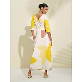  szatén esküvői vendégzseb virágos v nyakú maxiruha