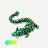 voordelige Beelden-3D-geprinte kristallen draak edelsteen draak 3D gelede draak speelgoed draaibaar en draak Chinees flexibel realistisch ornament