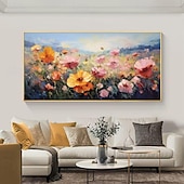 Handgefertigtes Ölgemälde auf Leinwand, Wandkunst, Dekoration, moderne abstrakte Blumenlandschaft für Heimdekoration, gerolltes, rahmenloses, ungedehntes Gemälde preiswerte Blumen-/Botanische Gemälde-Handgefertigtes Ölgemälde auf Leinwand, Wandkunst, Dekoration, moderne abstrakte Blumenlandschaft für Heimdekoration, gerolltes, rahmenloses, ungedehntes Gemälde