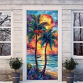 olcso Ajtófedelek-kókuszfa ajtóhuzatok ajtó kárpit ajtó függöny dekoráció háttér ajtó transzparens bejárati ajtóhoz parasztház ünnepi parti dekorációs kellékek