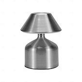 economico Lampade da tavolo-Lampada da tavolo a forma di fungo da 5,5&quot; in metallo ricaricabile con lampada da scrivania per atmosfera da camera da letto interna con regolazione a 3 colori