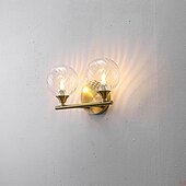 economico Luci da parete-lampada da toeletta per interni 1/2/3/4 luce lampada da toeletta per bagno, lampade da bagno su specchio lampada da bagno dorata con paralume in vetro trasparente