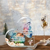 economico Statue-Placca a cuore in acrilico Regali cristiani per donne uomini Fede Natale Fermacarte in acrilico Regali religiosi di ispirazione Decorazioni per la casa Decorazioni per la camera Decorazioni per la