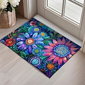 cheap Doormats-Pointillism Flowers Doormat Floor Mats Washable Rugs Kitchen Mat Non-Slip Oil Proof Rug Indoor Outdoor Mat Bedroom Decor Bathroom Mat Entrance Rug