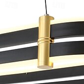 זול עיצוב מעגל-נברשת מנורת תליון LED ניתנת לעמעום מנורת תקרת טבעת אובלית יוקרה מודרנית ניתנת לעמעום בלבד עם שלט רחוק 110-240v